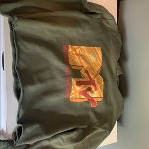 cropped mtv green sweatshirt